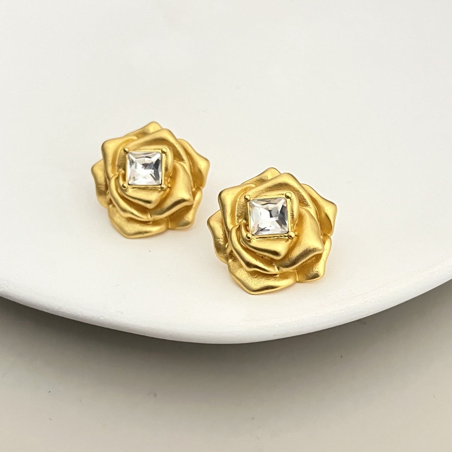 Golden Rose Earrings