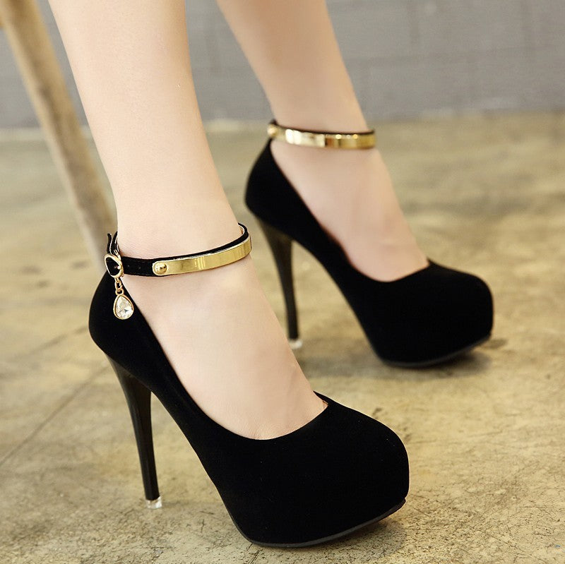 Super High Pumps with Ankle Strap