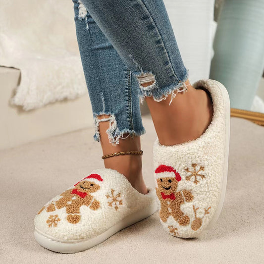 Gingerbread Man Christmas Slippers