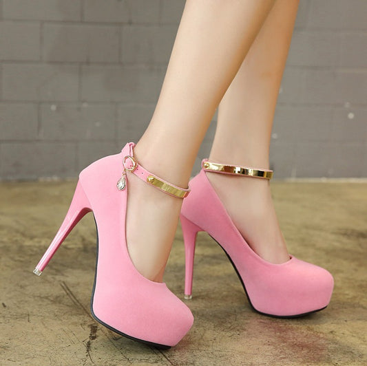Super High Pumps with Ankle Strap