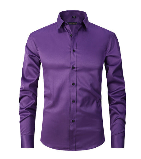 Stretch Fit Formal Wear Collared Shirt