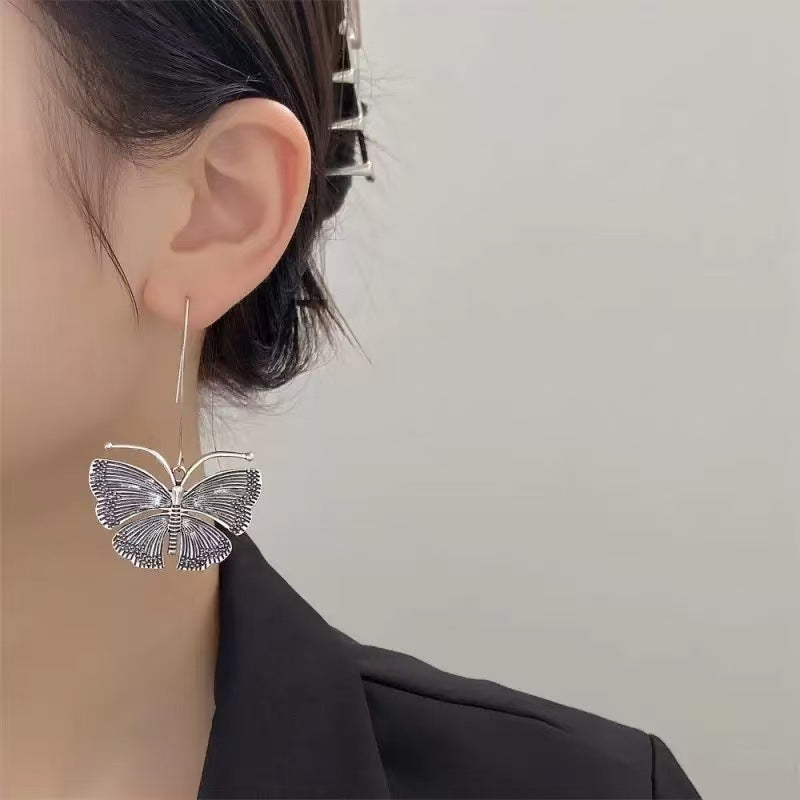Retro Long Butterfly Earrings