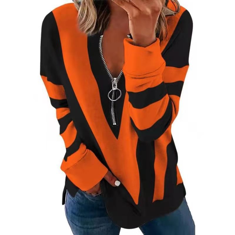Vibrant Color V-Neck Sweatshirt