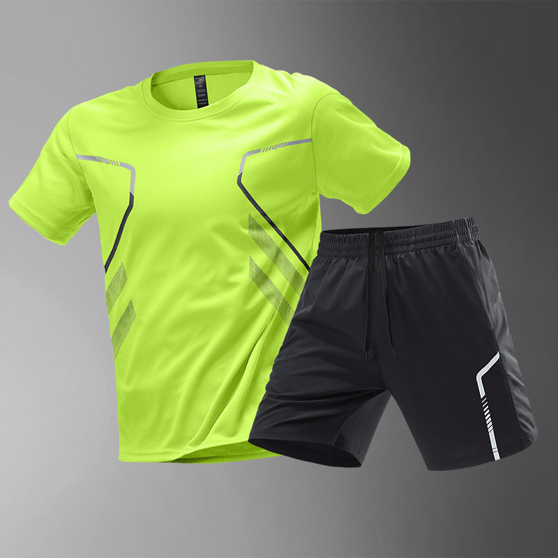 Quick-Dry Breathable Workout Tee & Shorts