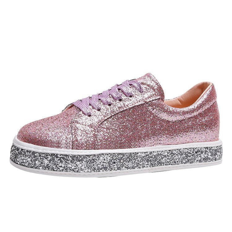Platform Glitter No Tie Loafers