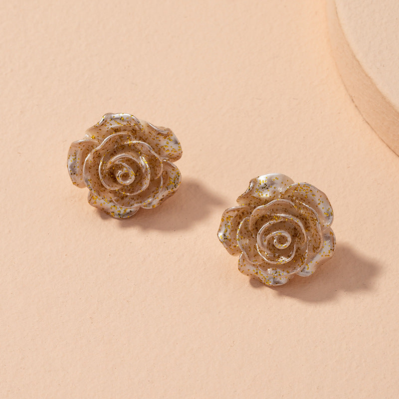 Resin Rose Earrings