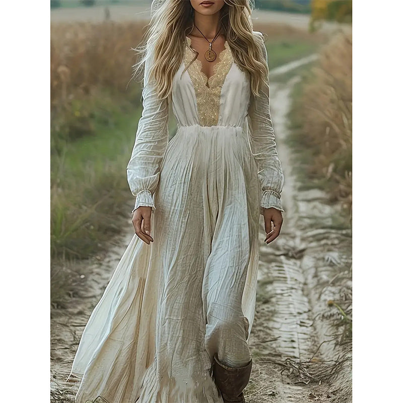 Elegant Floral Lace Bohemian Dress