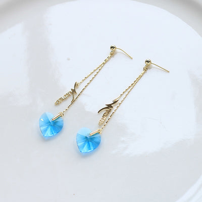 Long Love Heart Earrings