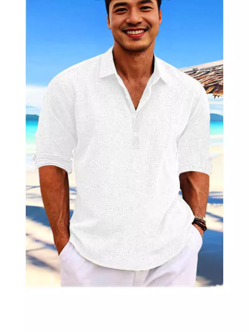 Hemp Long-Sleeve Casual Shirt