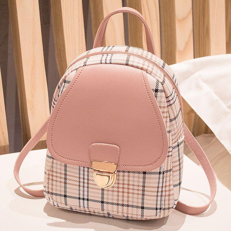 Plaid Backpack Style Purse