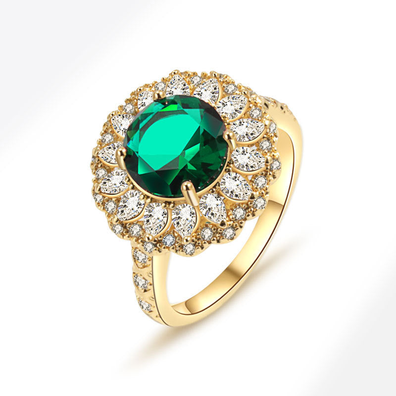 Shimmering Green Moissanite Ring