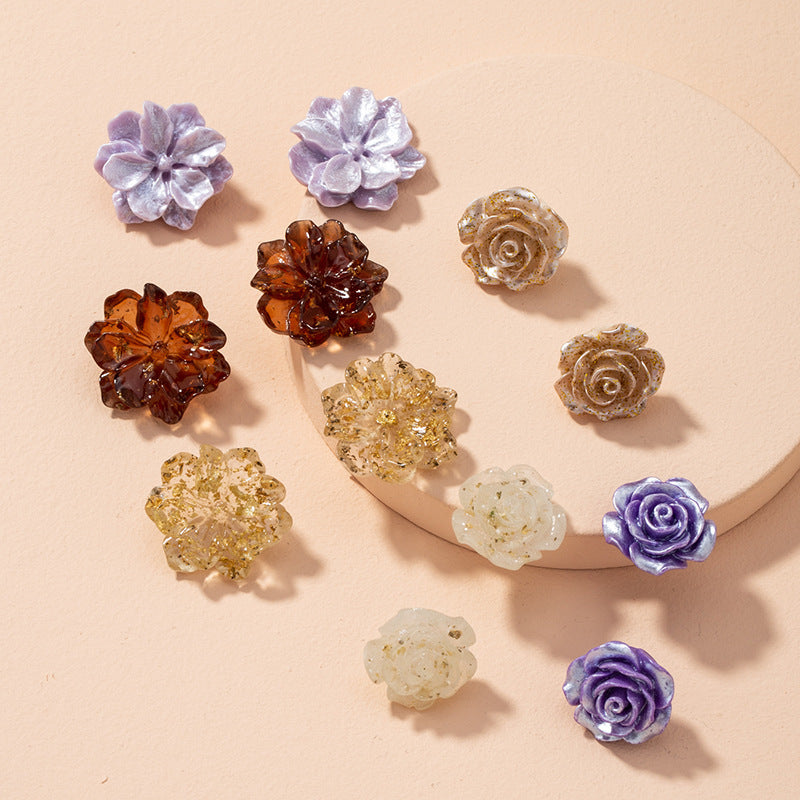 Resin Rose Earrings