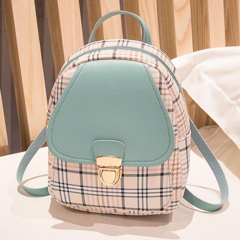Plaid Backpack Style Purse