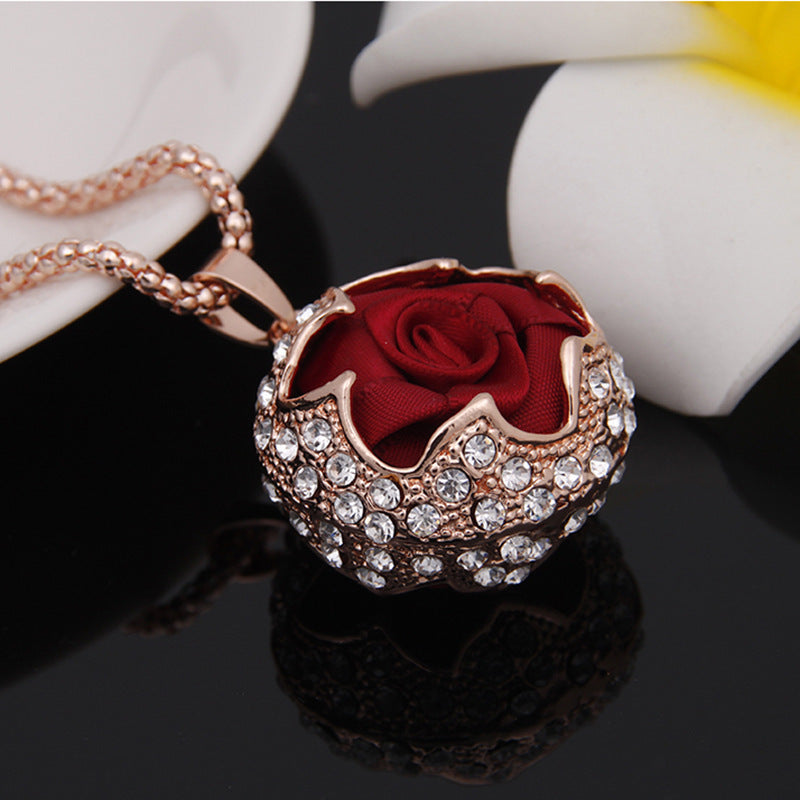 Peek a Boo Rose Necklace
