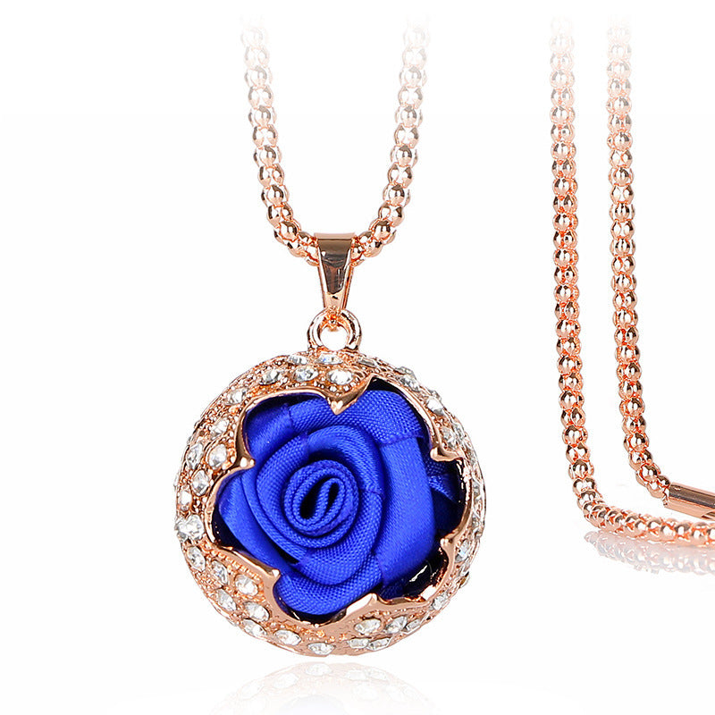 Peek a Boo Rose Necklace