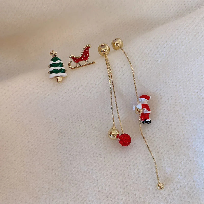 Falling Santa Drop Earrings