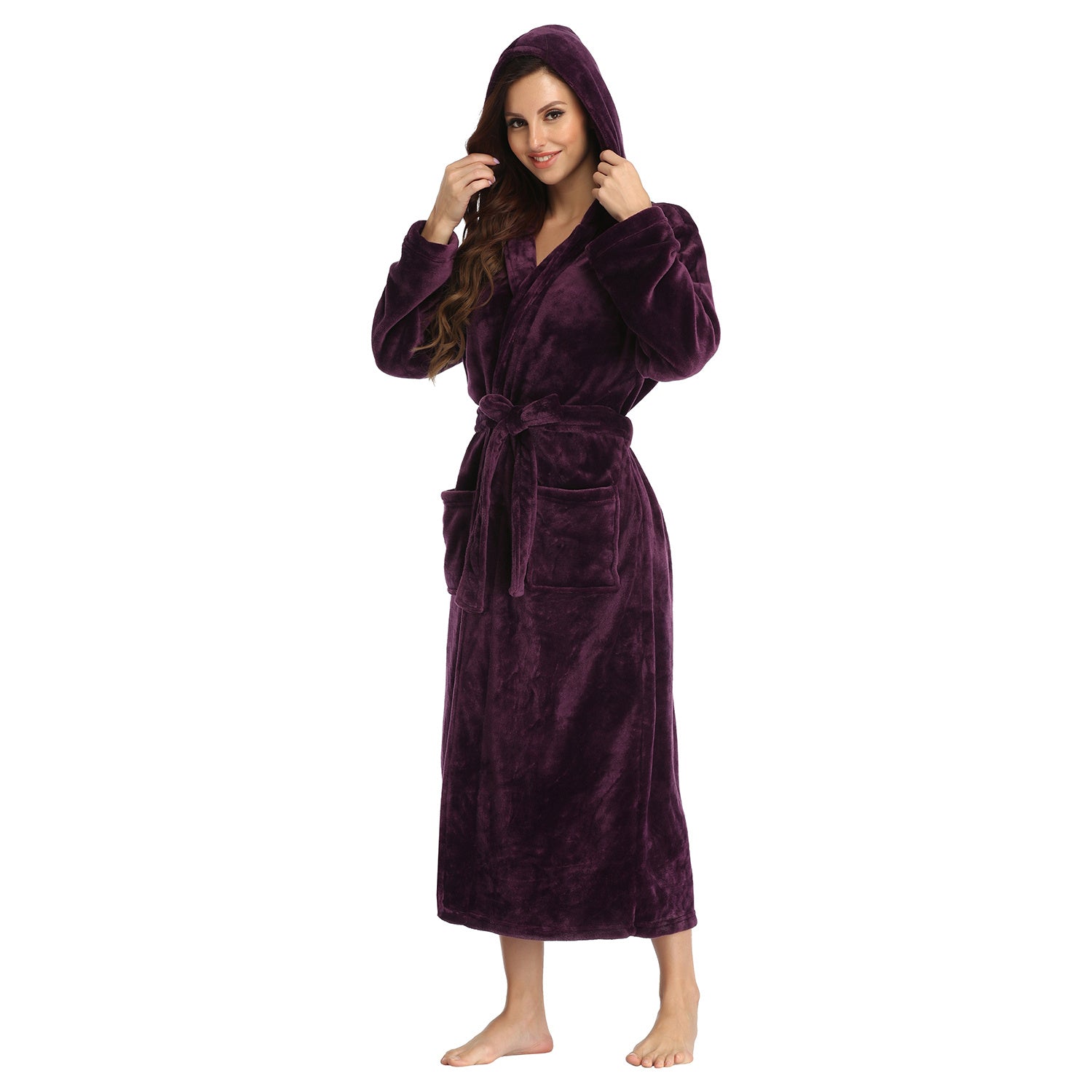 Royal Purple Fleece Robe – Rose Cascade