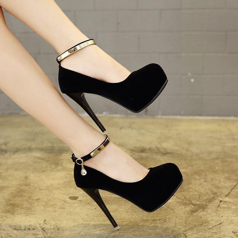 Super High Pumps with Ankle Strap