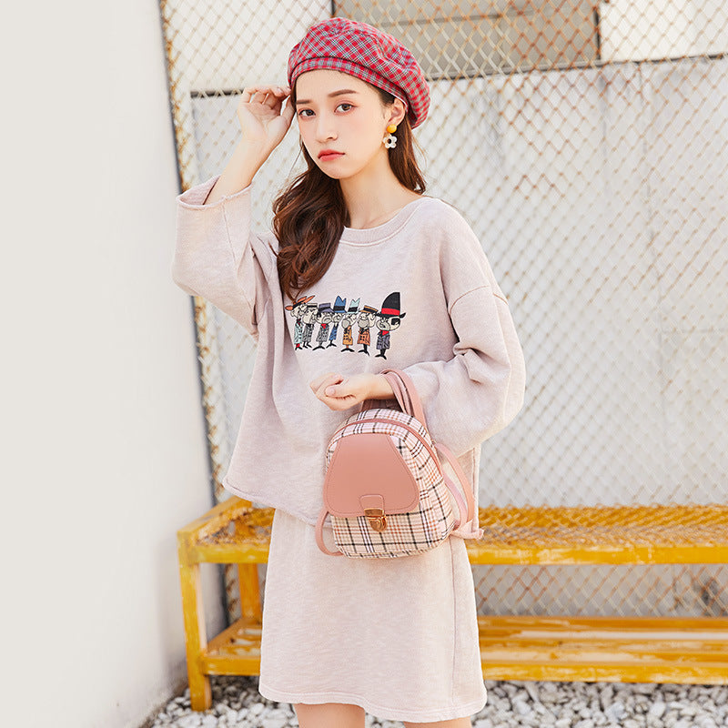 Plaid Backpack Style Purse