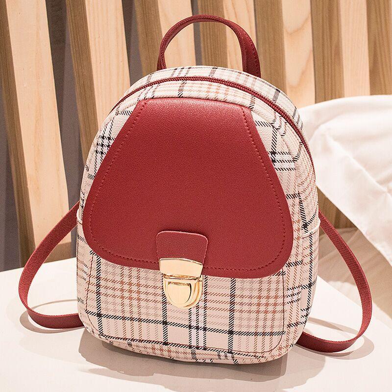 Plaid Backpack Style Purse