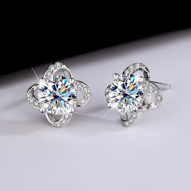 Romantic Curves Moissanite & Silver Earrings