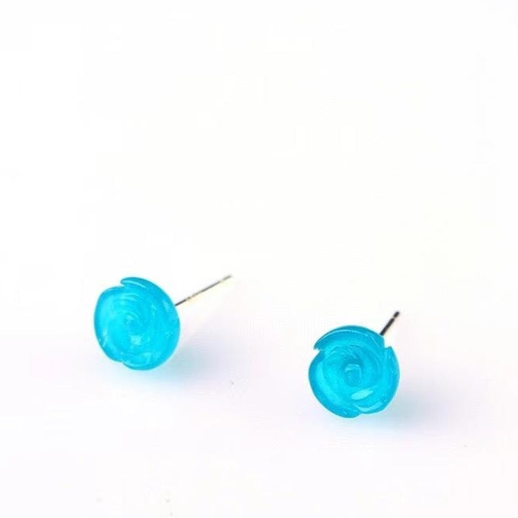 Amazonite Rose Stud Earrings
