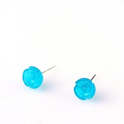 Amazonite Rose Stud Earrings