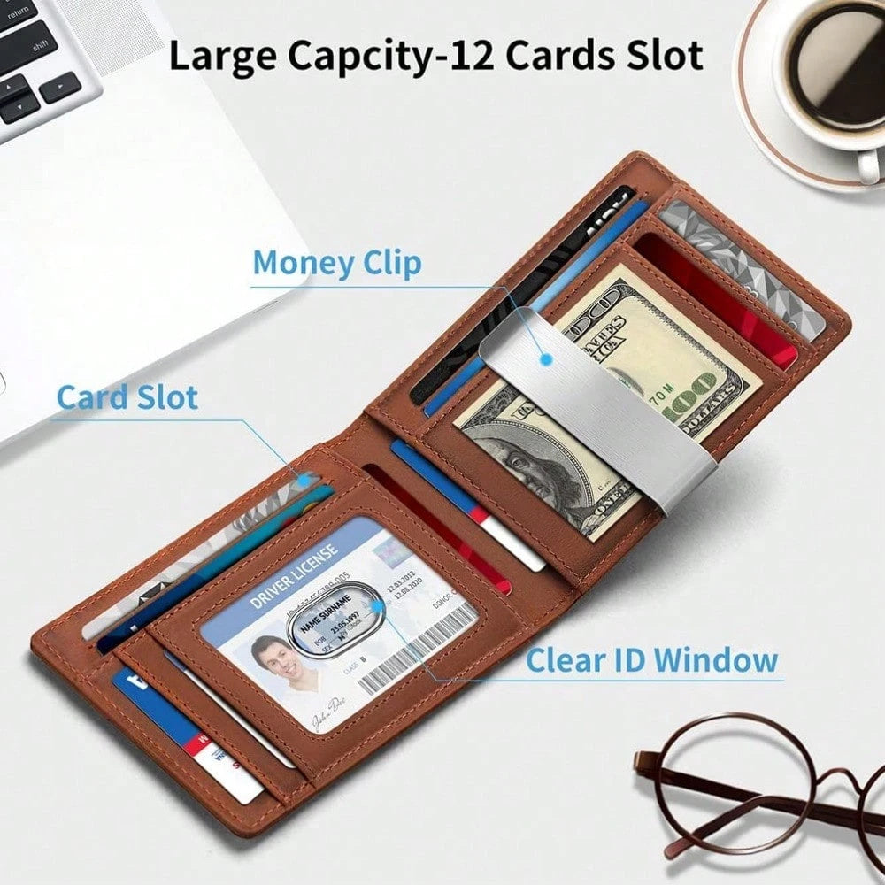 Slim Bifold Wallet with Money Clip
