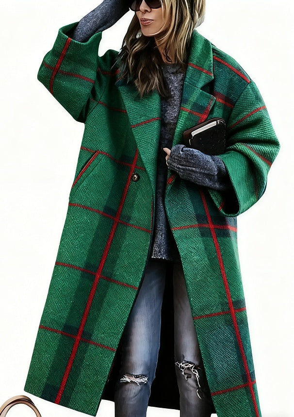 Boho Plaid Coat Side / Detail View