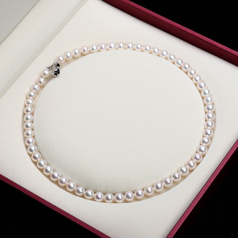 Elegant Pearl Necklace – White