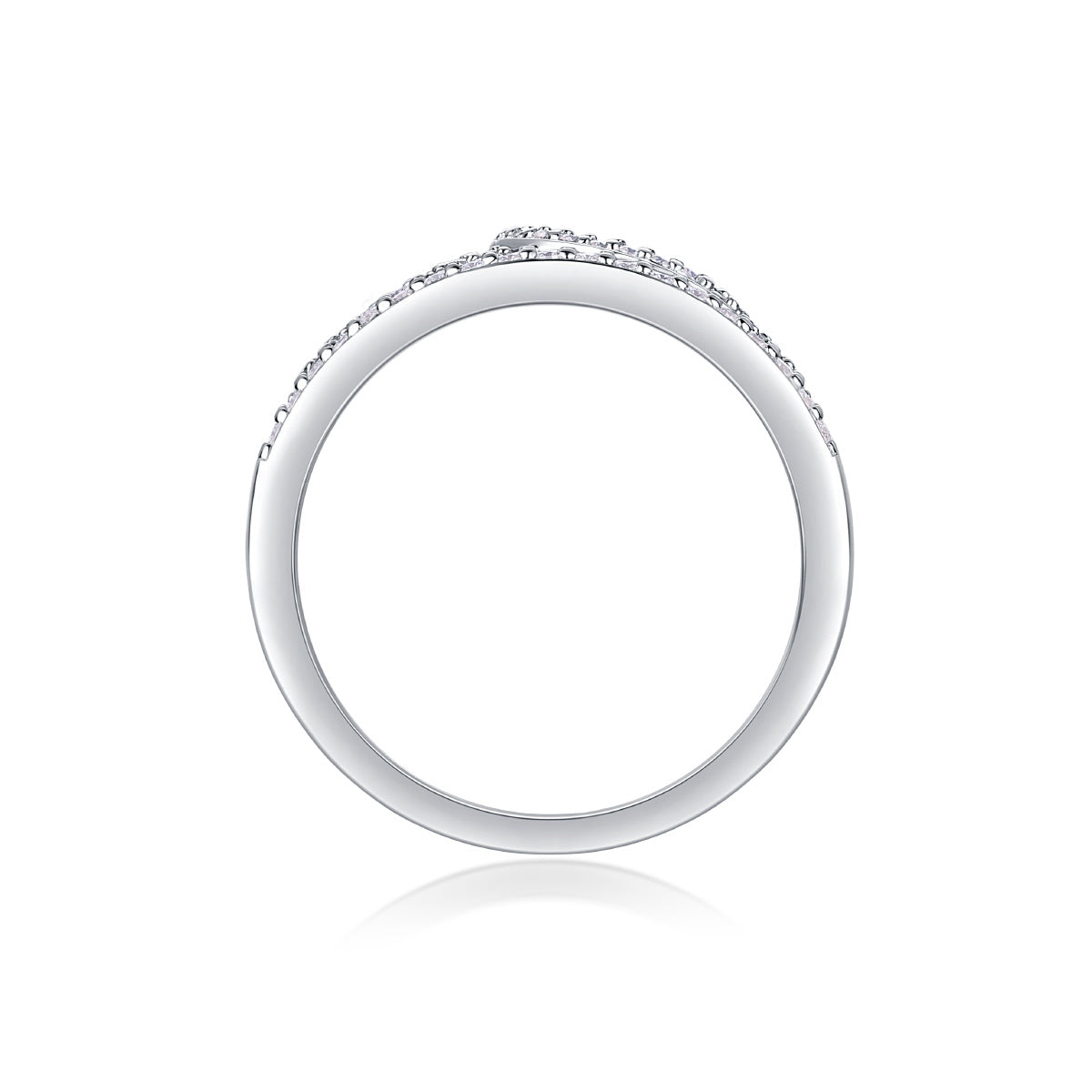 Crown Moissanite Diamond Silver Ring