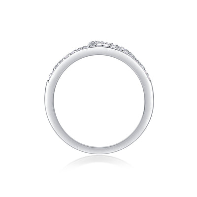 Crown Moissanite Diamond Silver Ring
