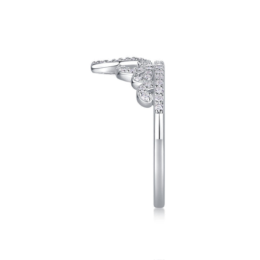 Radiant Majesty Moissanite Diamond Silver Ring