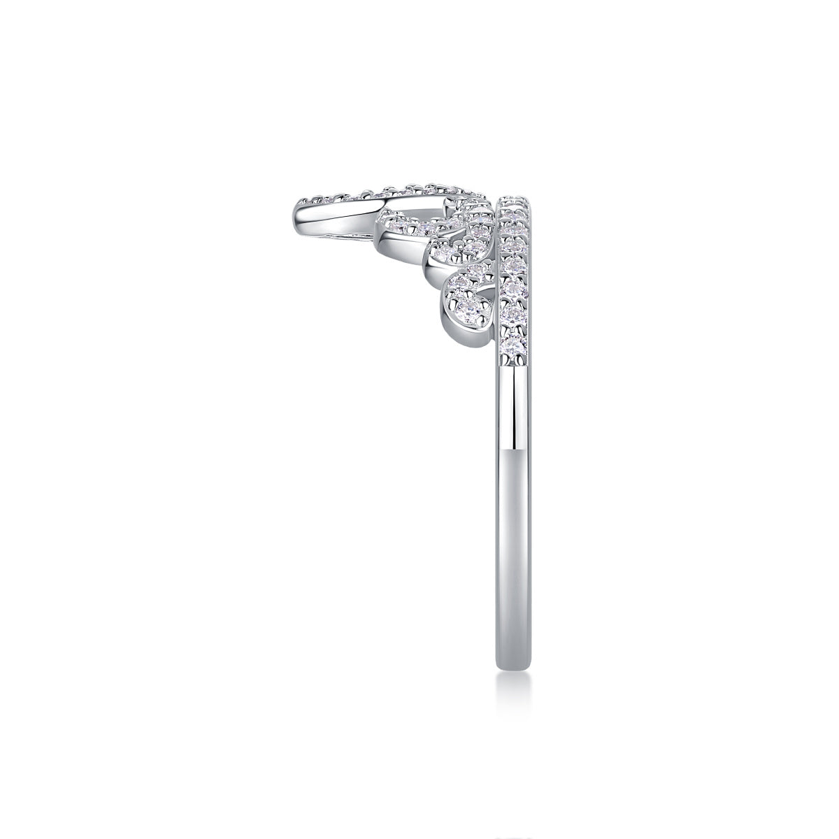 Crown Moissanite Diamond Silver Ring