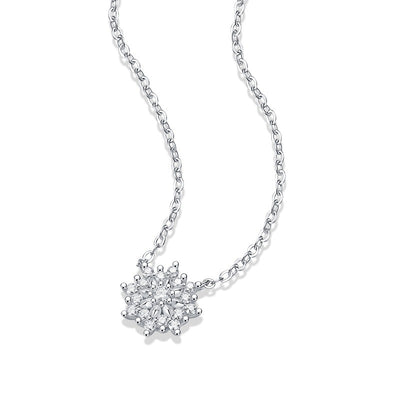Sunflower Moissanite Silver Pendant Necklace