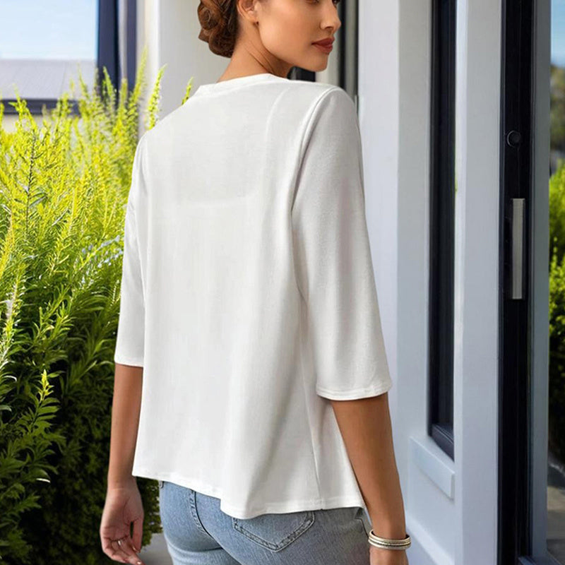 Casual Mid-Sleeve Ladies Shirt