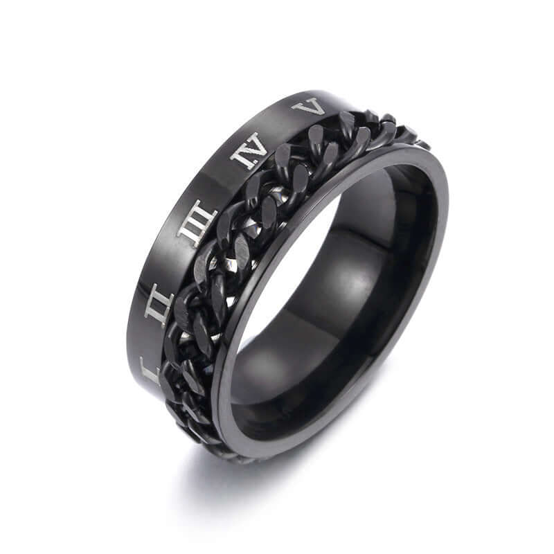 Titanium Steel Bottle Opener Ring with modern design and built-in bottle opener, perfect accessory for style and function.