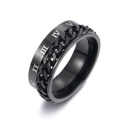 Titanium Steel Bottle Opener Ring with modern design and built-in bottle opener, perfect accessory for style and function.
