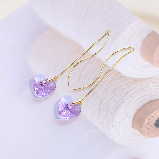Long Love Heart Earrings