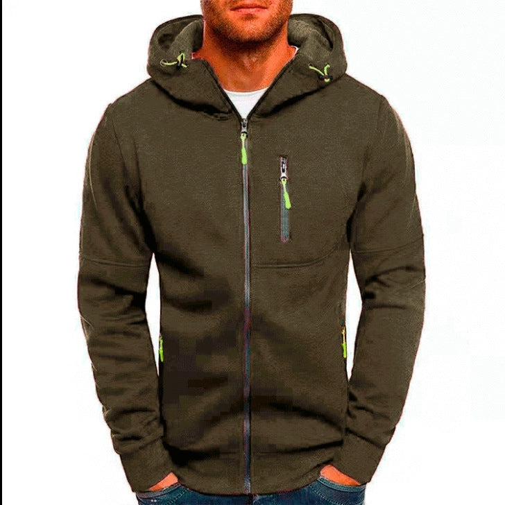 Men’s Fitness Zipper Hoodie – Front View