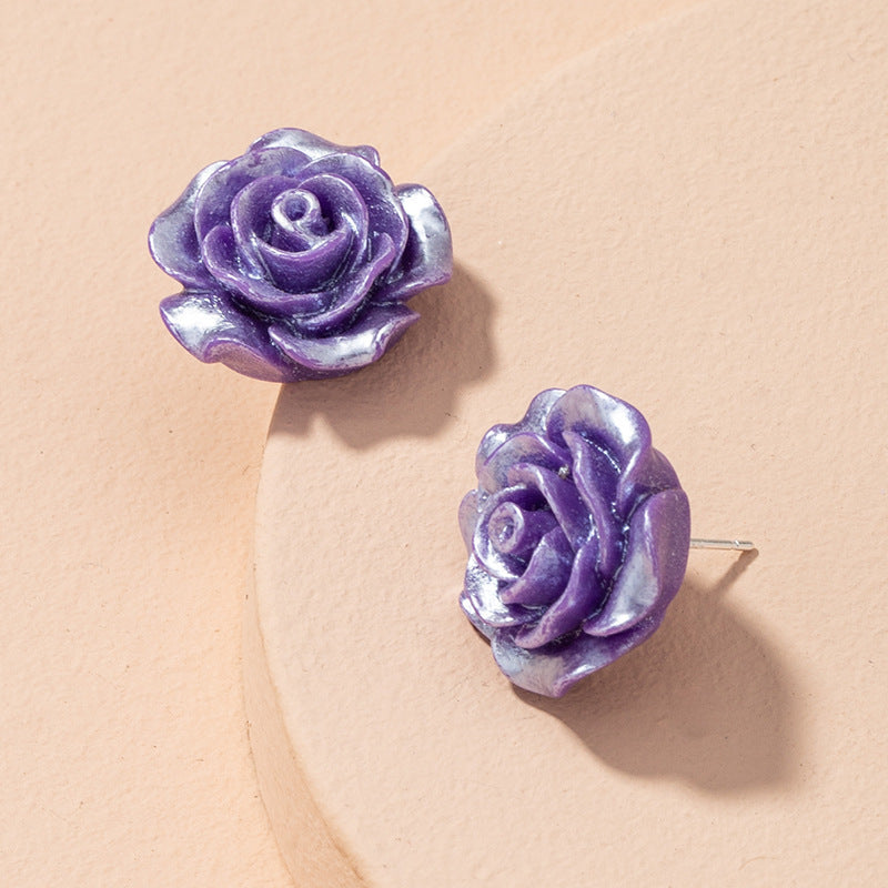 Resin Rose Earrings