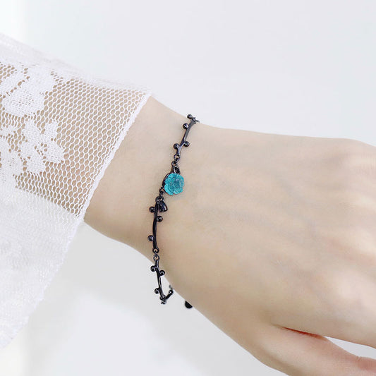 Blue Roses on Thorns Bracelet