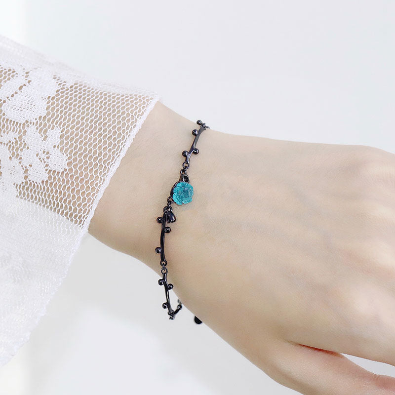 Blue Roses on Thorns Bracelet