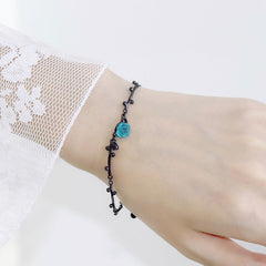 Blue Roses on Thorns Bracelet