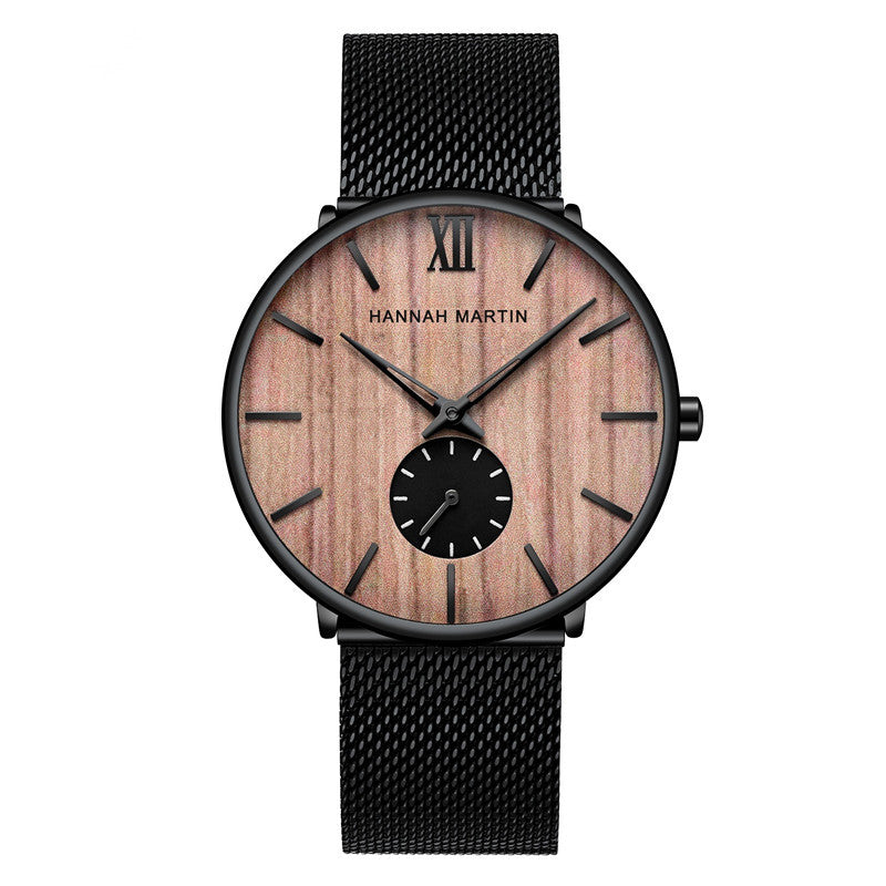 Men's Ebony Wood Bamboo Wrist Watch – Modern Look