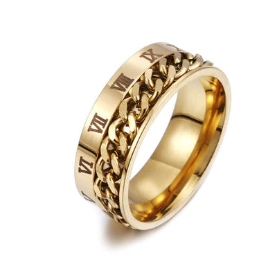 Stylish Titanium Steel Bottle Opener Ring with a sleek design and built-in functionality.