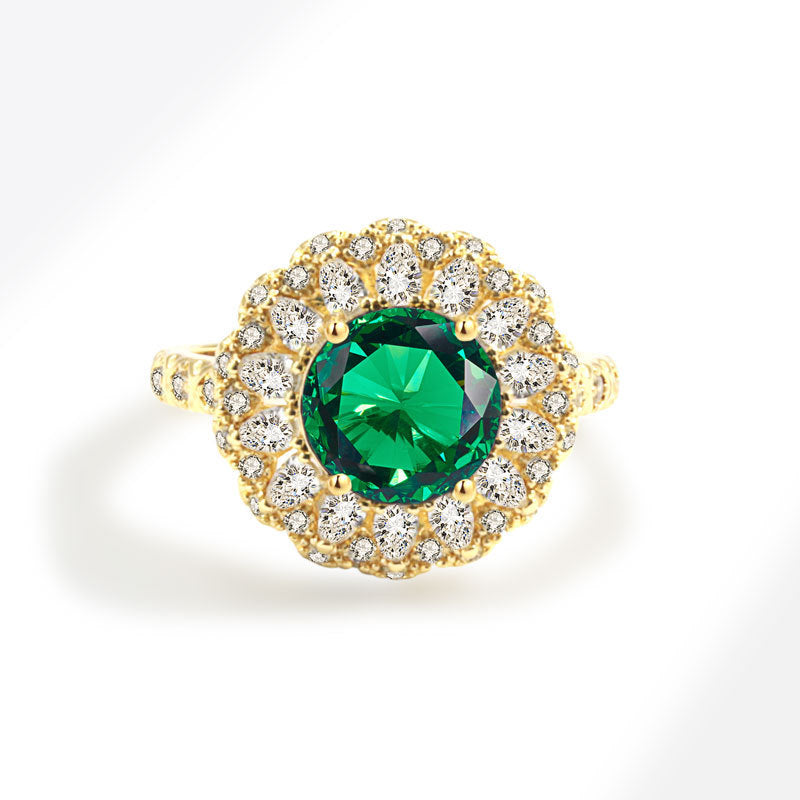 Shimmering Green Moissanite Ring