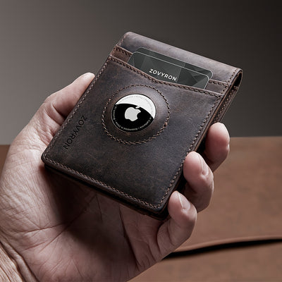 Genuine Leather Air Tag Holder Wallet