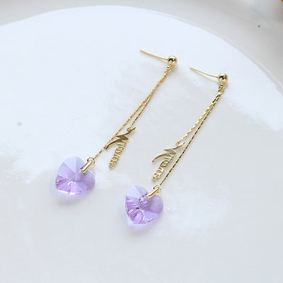 Long Love Heart Earrings
