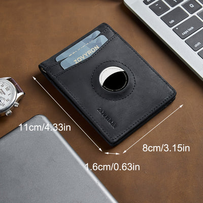Genuine Leather Air Tag Holder Wallet